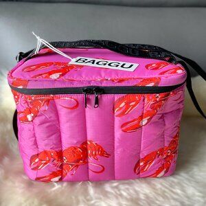 NWT Baggu Puffy Cooler Bag - Pink Lobster